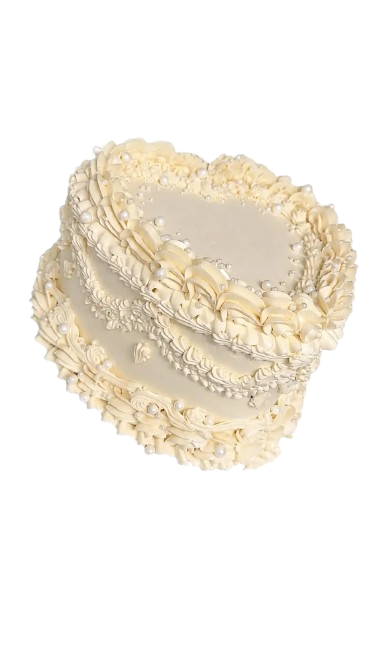 Bottom Left White Heart Cake