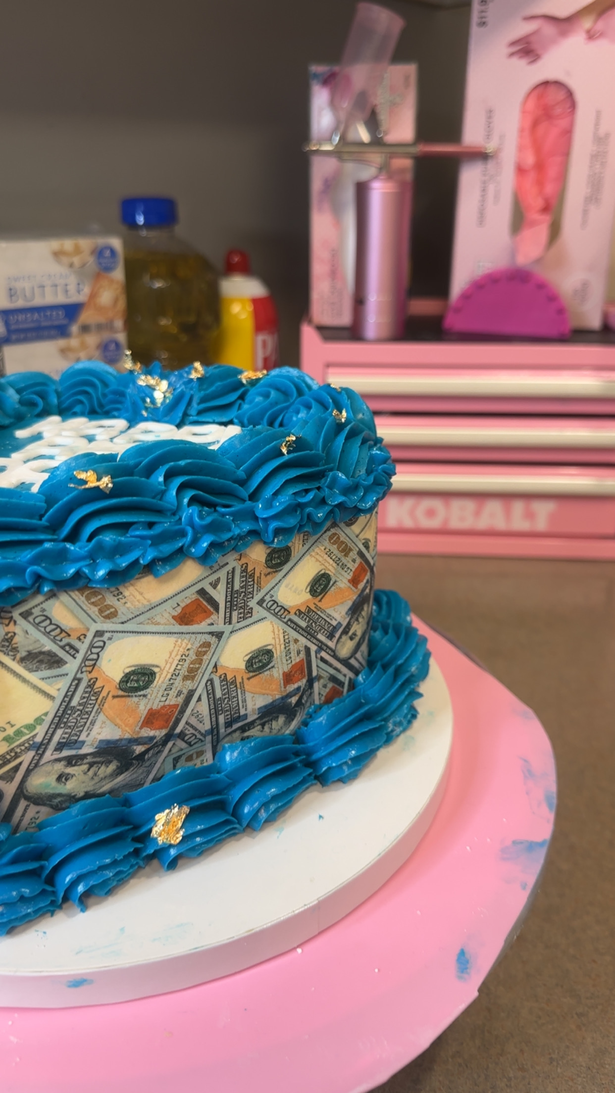 Custom heart money cake