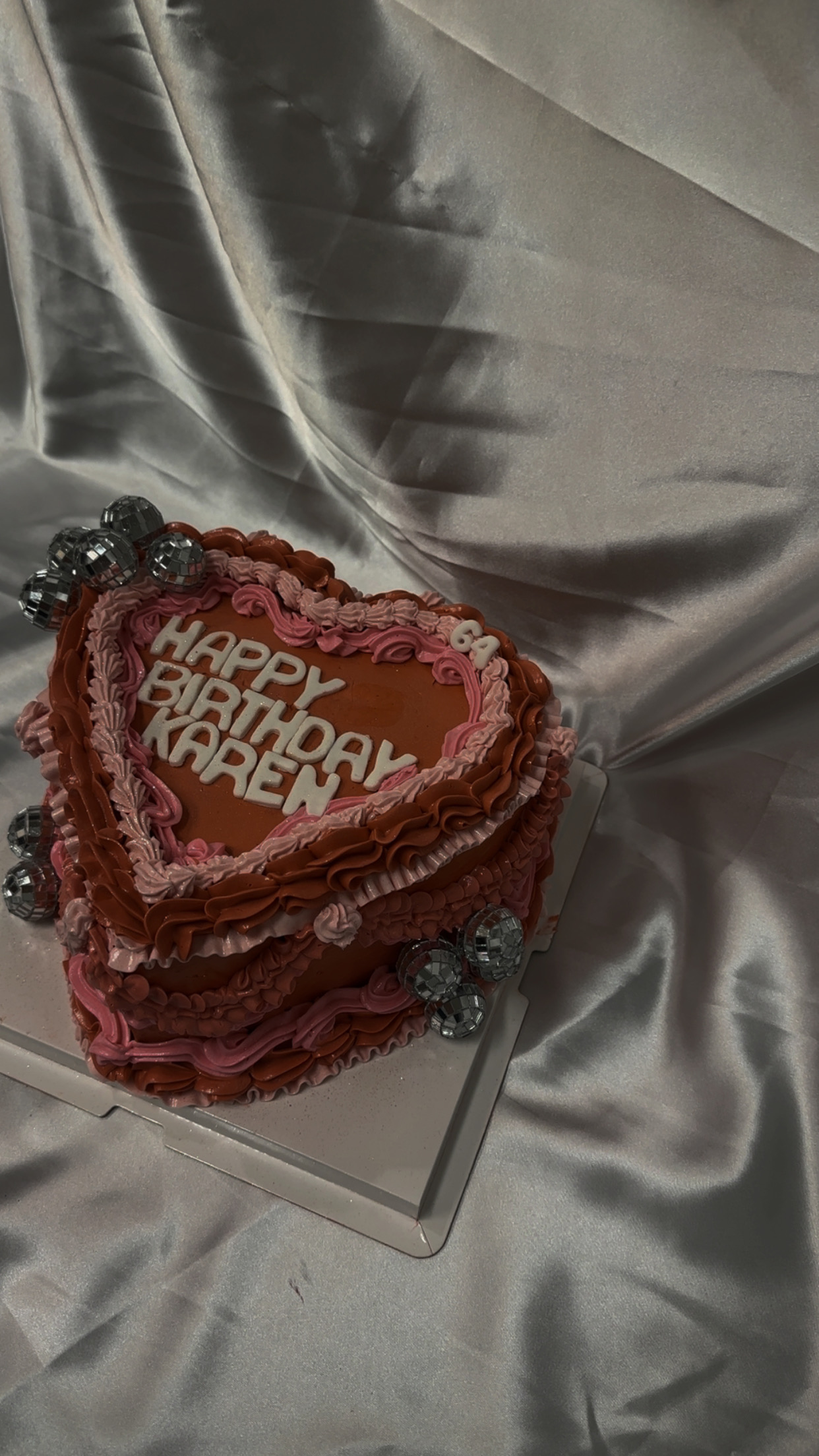 Custom vintage heart cake