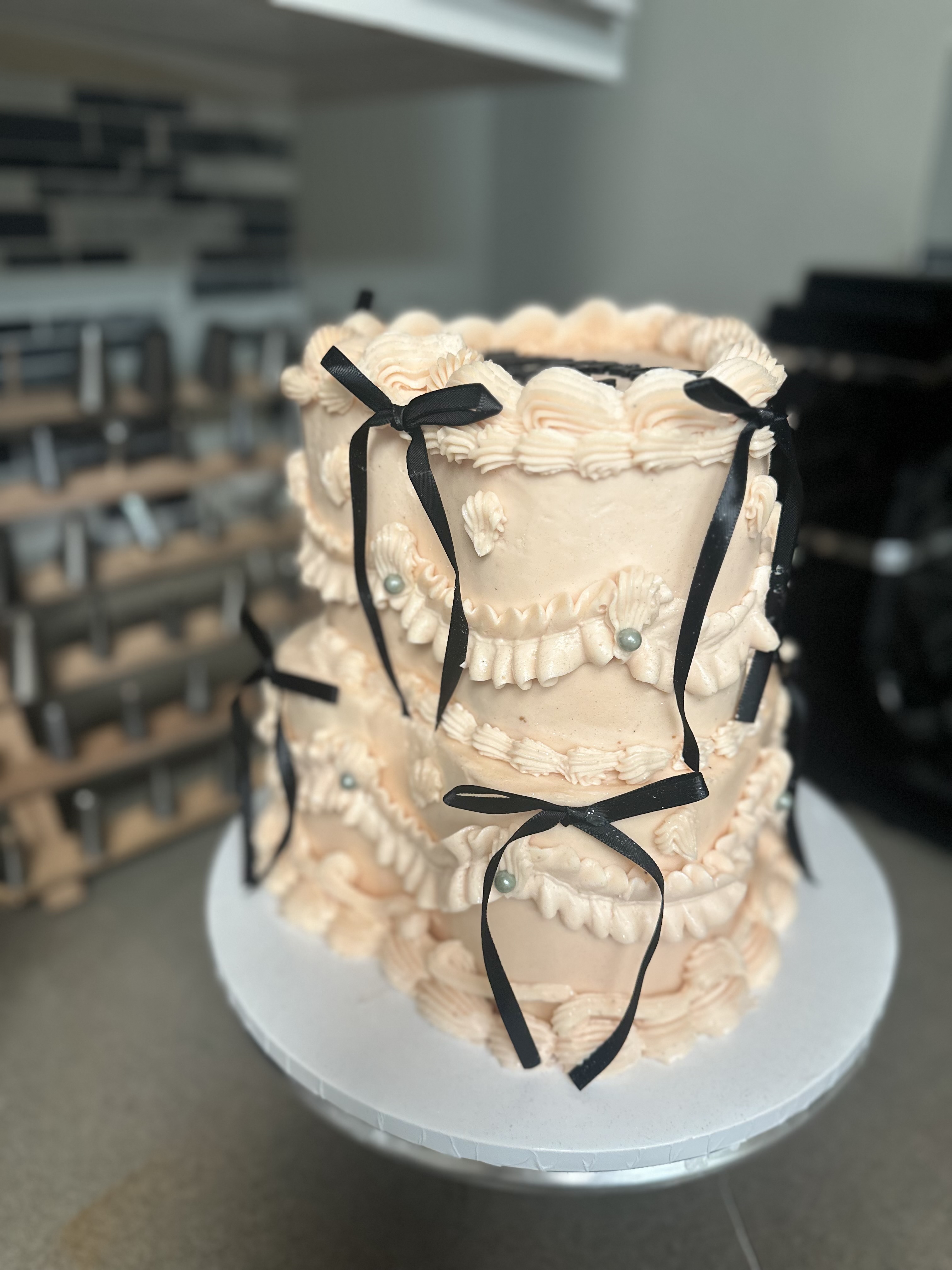 Two tiered heart cake