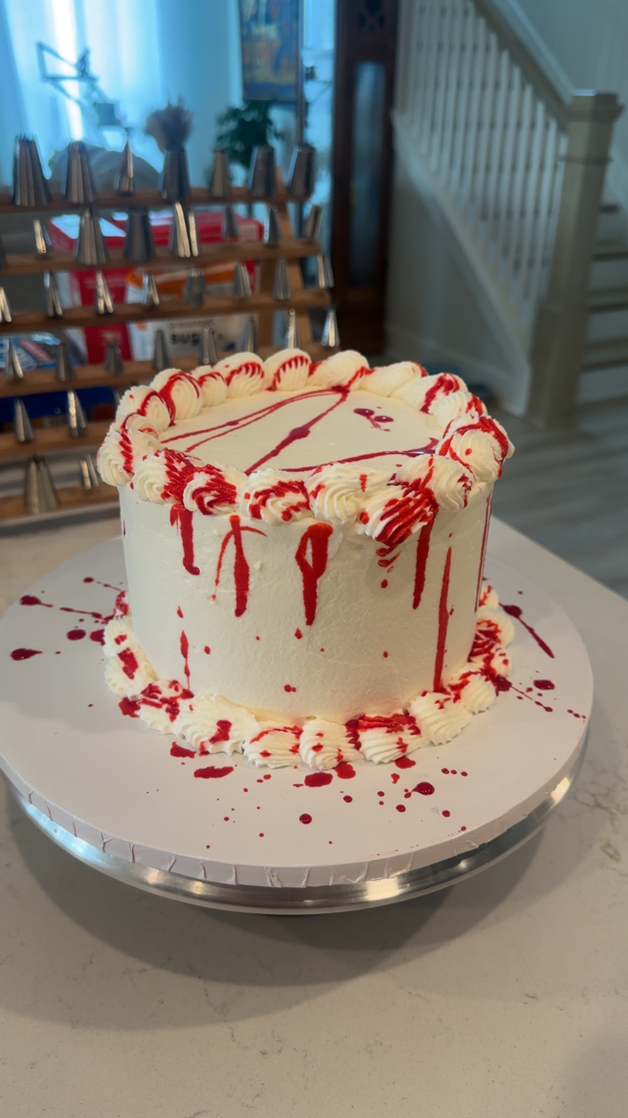 6" round blood cake